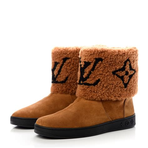 louis vuitton snow boots|Louis Vuitton shearling boots.